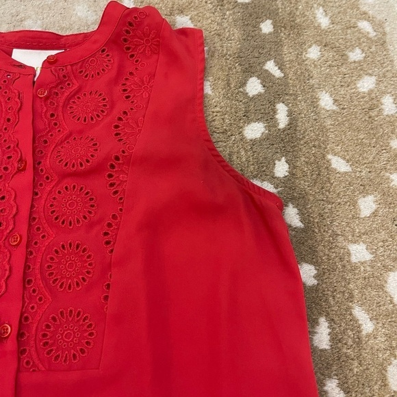 Maeve by Anthropologie pink orange lace tank top blouse women’s size 4 - Picture 4 of 6